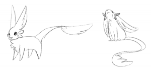 Concept sketch of Floriettes with photoreceptors (the leafy whisker things)